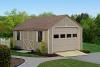 Cape Cod Garage 12′ x 20′ • Clay siding, almond trim, bark architectural shingles