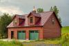 26' x 36' Elite Garage with Cedar Siding and Burgundy Standing Seam Roofing